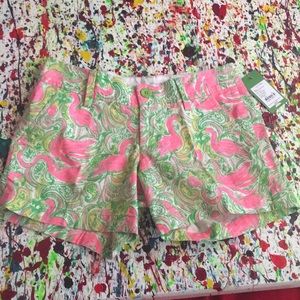 Shorts with flamingos on them!! size 25 or 2